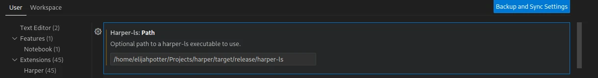How to change the harper-ls path